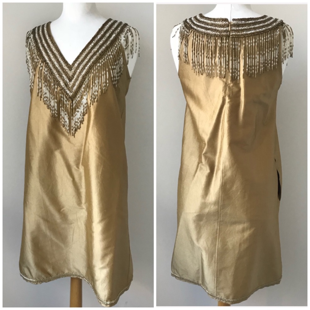 Calypso St Barth Beaded V neck Ramba Silk Dress
